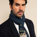 Italian Scarf Wool Men Edoardo (blue) – Fratelli Orsini® - Luxury Leather Gloves - Made in Italy - 8