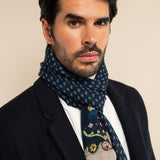 Italian Scarf Wool Men Edoardo (blue) – Fratelli Orsini® - Luxury Leather Gloves - Made in Italy - 8