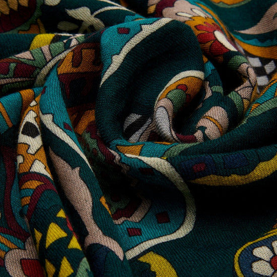 Edoardo (dark green) - soft and lightweight Italian scarf from 100% wool - Fratelli Orsini - Luxury Italian Scarf - Handmade in Italy - 6
