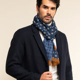 Andrea (blue) - soft and lightweight Italian scarf from 100% wool - Fratelli Orsini - Luxury Italian Scarf - Handmade in Italy - 2