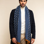 Andrea (blue) - soft and lightweight Italian scarf from 100% wool - Fratelli Orsini - Luxury Italian Scarf - Handmade in Italy - 7