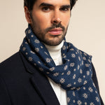 Andrea (blue) - soft and lightweight Italian scarf from 100% wool - Fratelli Orsini - Luxury Italian Scarf - Handmade in Italy - 8