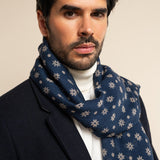 Andrea (blue) - soft and lightweight Italian scarf from 100% wool - Fratelli Orsini - Luxury Italian Scarf - Handmade in Italy - 8