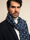 Andrea (blue) - soft and lightweight Italian scarf from 100% wool - Fratelli Orsini - Luxury Italian Scarf - Handmade in Italy - 8