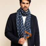 Andrea (blue) - soft and lightweight Italian scarf from 100% wool - Fratelli Orsini - Luxury Italian Scarf - Handmade in Italy - 9