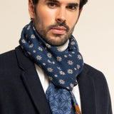 Andrea (blue) - soft and lightweight Italian scarf from 100% wool - Fratelli Orsini - Luxury Italian Scarf - Handmade in Italy - 10