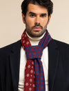 Andrea (red/blue) - soft and lightweight Italian scarf from 100% wool - Fratelli Orsini - Luxury Italian Scarf - Handmade in Italy - 10