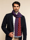 Andrea (red/blue) - soft and lightweight Italian scarf from 100% wool - Fratelli Orsini - Luxury Italian Scarf - Handmade in Italy - 7