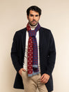 Andrea (red/blue) - soft and lightweight Italian scarf from 100% wool - Fratelli Orsini - Luxury Italian Scarf - Handmade in Italy - 9
