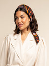 Bruna (black/orange)- soft and lightweight Italian foulard from pure silk - Fratelli Orsini - Luxury Italian Scarf - Handmade in Italy - 10