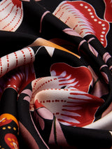 Bruna (black/orange)- soft and lightweight Italian foulard from pure silk