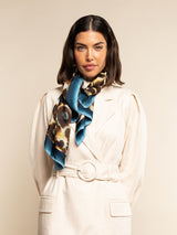 Bruna (blue)- soft and lightweight Italian foulard from pure silk