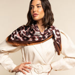 Bruna (brown/orange)- soft and lightweight Italian foulard from pure silk - Fratelli Orsini - Luxury Italian Scarf - Handmade in Italy - 5
