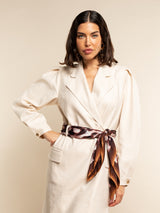 Bruna (brown/orange)- soft and lightweight Italian foulard from pure silk
