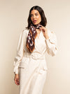 Bruna (brown/orange)- soft and lightweight Italian foulard from pure silk - Fratelli Orsini - Luxury Italian Scarf - Handmade in Italy - 7