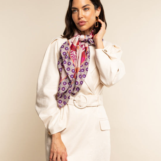 Bruna (pink)- soft and lightweight Italian foulard from pure silk - Fratelli Orsini - Luxury Italian Scarf - Handmade in Italy - 10