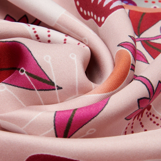 Bruna (pink)- soft and lightweight Italian foulard from pure silk - Fratelli Orsini - Luxury Italian Scarf - Handmade in Italy - 4