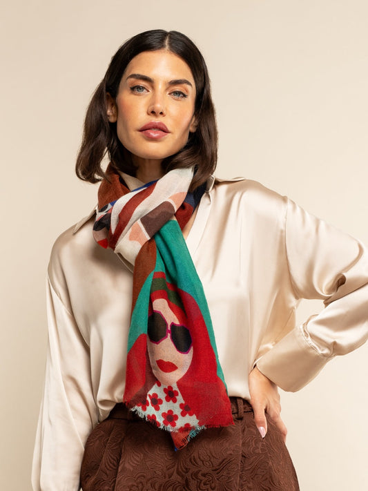Evelina - soft and lightweight Italian scarf from premium wool - Fratelli Orsini - Luxury Italian Scarf - Handmade in Italy - 1