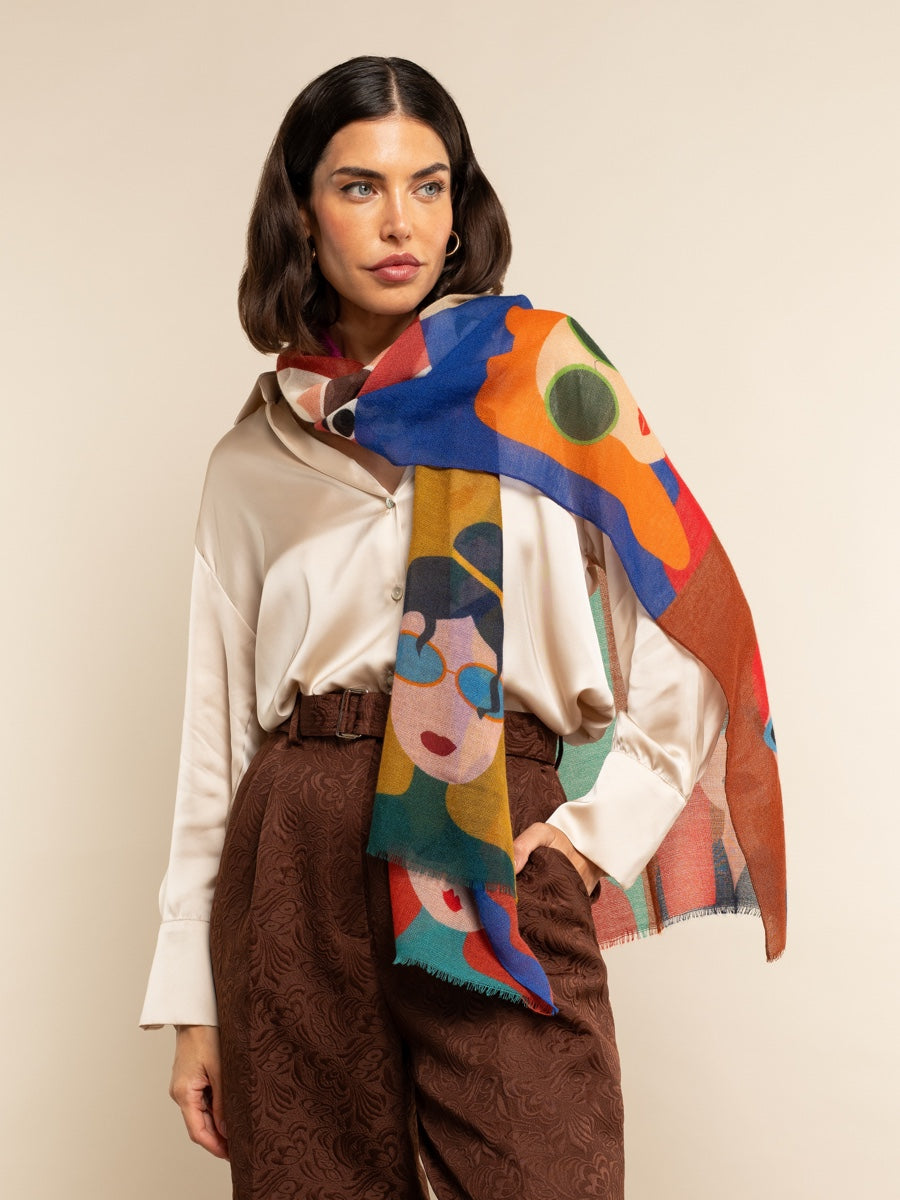 Evelina - soft and lightweight Italian scarf from premium wool - Fratelli Orsini - Luxury Italian Scarf - Handmade in Italy - 10