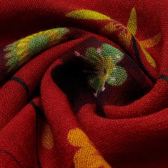 Evelina (red) - soft and lightweight Italian scarf from premium wool - Fratelli Orsini - Luxury Italian Scarf - Handmade in Italy - 4
