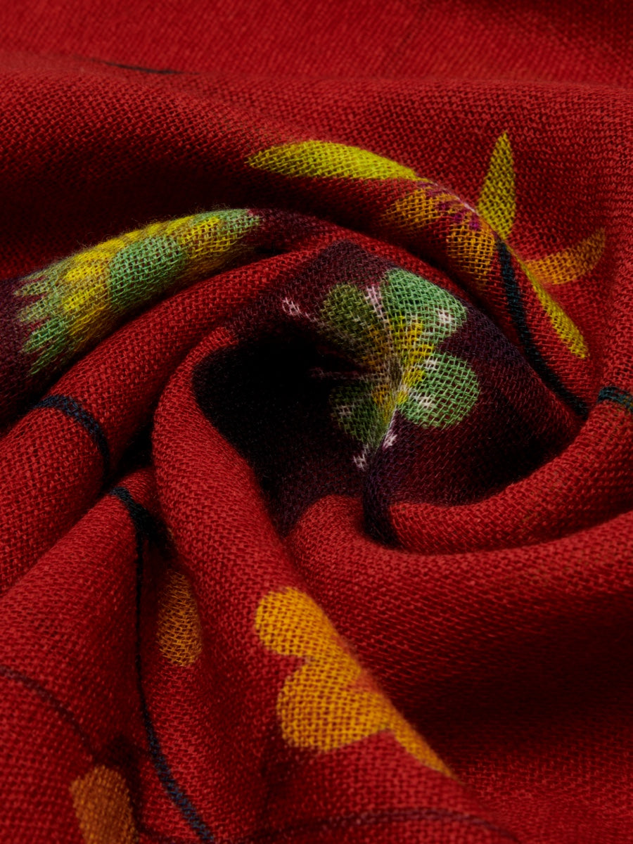 Evelina (red) - soft and lightweight Italian scarf from premium wool - Fratelli Orsini - Luxury Italian Scarf - Handmade in Italy - 4