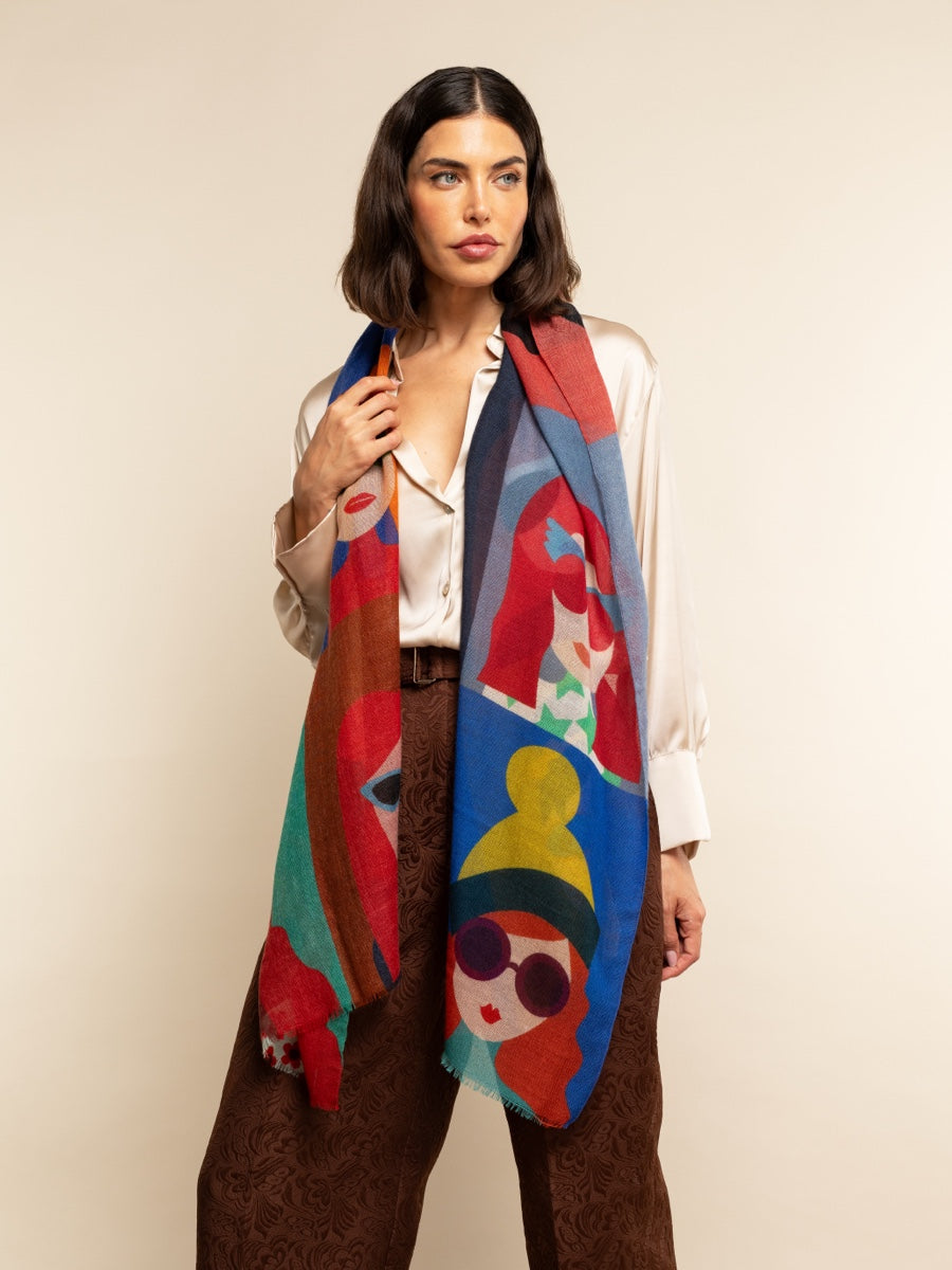 Evelina - soft and lightweight Italian scarf from premium wool - Fratelli Orsini - Luxury Italian Scarf - Handmade in Italy - 5