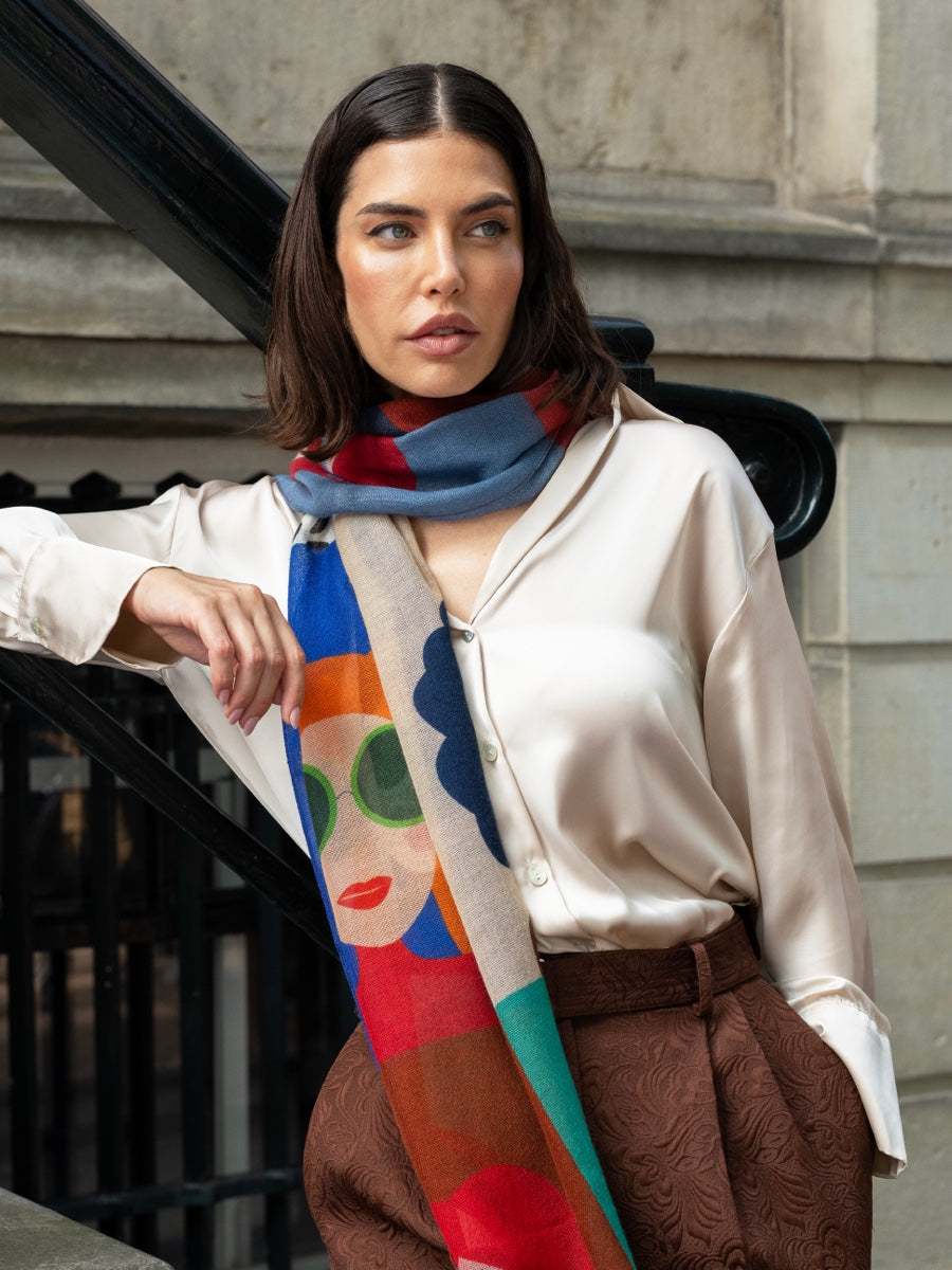 Evelina - soft and lightweight Italian scarf from premium wool - Fratelli Orsini - Luxury Italian Scarf - Handmade in Italy - 6