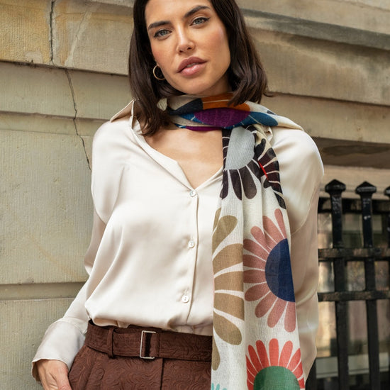 Evelina (yellow) - soft and lightweight Italian scarf from premium wool - Fratelli Orsini - Luxury Italian Scarf - Handmade in Italy - 6