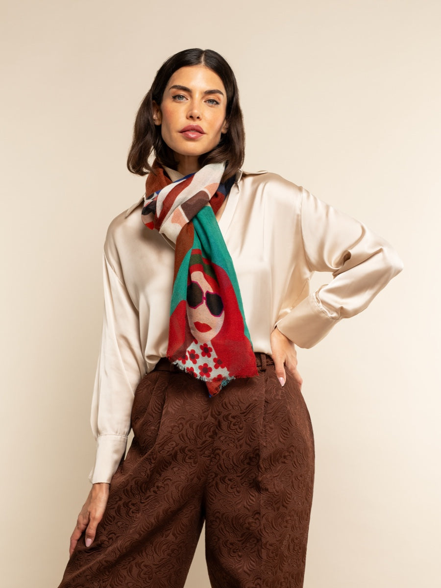 Evelina - soft and lightweight Italian scarf from premium wool - Fratelli Orsini - Luxury Italian Scarf - Handmade in Italy - 7