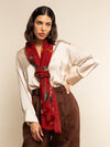 Evelina (red) - soft and lightweight Italian scarf from premium wool - Fratelli Orsini - Luxury Italian Scarf - Handmade in Italy -  7
