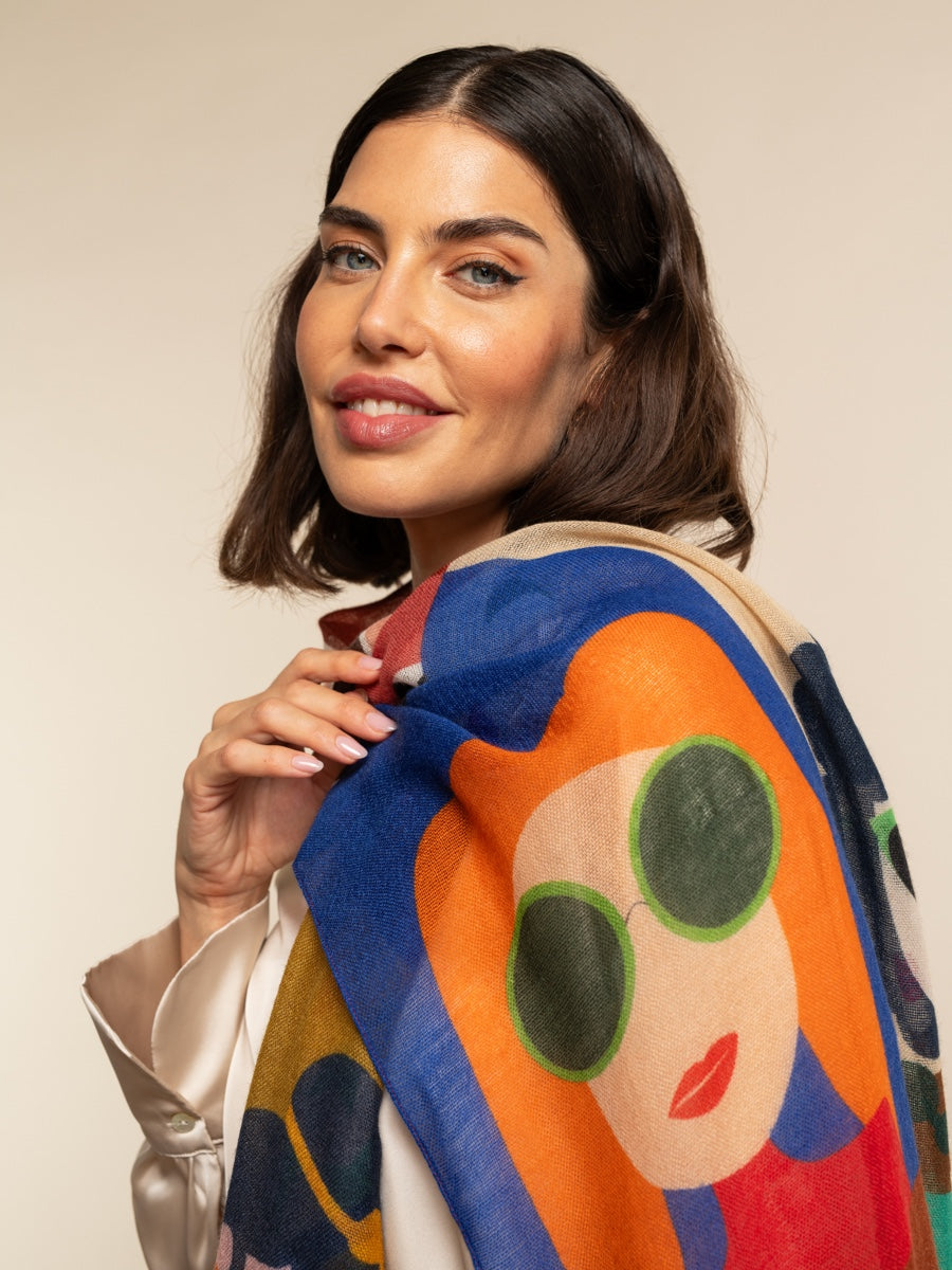 Evelina - soft and lightweight Italian scarf from premium wool - Fratelli Orsini - Luxury Italian Scarf - Handmade in Italy -  8