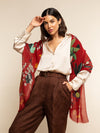 Evelina (red) - soft and lightweight Italian scarf from premium wool - Fratelli Orsini - Luxury Italian Scarf - Handmade in Italy - 8