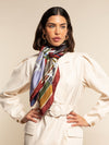 Fiorella (red/blue) - soft and lightweight Italian foulard from pure silk - Fratelli Orsini - Luxury Italian Scarf - Handmade in Italy - 1