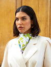 Italian Silk Foulard Women Fiorella (green) – Fratelli Orsini® - Luxury Leather Gloves - Made in Italy - 6