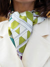 Italian Silk Foulard Women Fiorella (green) – Fratelli Orsini® - Luxury Leather Gloves - Made in Italy - 9