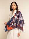 Giorgia (blue/red) - soft and lightweight Italian foulard from pure silk - Fratelli Orsini - Luxury Italian Scarf - Handmade in Italy - 10