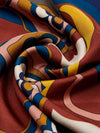 Giorgia (blue/red) - soft and lightweight Italian foulard from pure silk - Fratelli Orsini - Luxury Italian Scarf - Handmade in Italy - 5