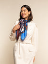 Giorgia (blue/red) - soft and lightweight Italian foulard from pure silk - Fratelli Orsini - Luxury Italian Scarf - Handmade in Italy - 6