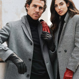 Marco (black) - Italian lambskin leather gloves with brown rabbit fur lining - Fratelli Orsini - Luxury Leather Gloves - Handmade in Italy - 10