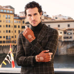 Vincenzo (brown): fingerless Italian driving gloves made of American deerskin leather - Fratelli Orsini - Luxury Driving Gloves - Handmade in Italy - 6