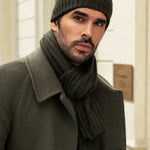 Milano (dark green) - 100% cashmere ribbed beanie (unisex)- Fratelli Orsini - Luxury Beanie - Handmade in Italy -  12