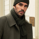 Milano (dark green) - 100% cashmere ribbed beanie (unisex)- Fratelli Orsini - Luxury Beanie - Handmade in Italy -  12