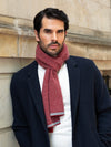 Riccardo (red & grey) - 100% cashmere scarf with pattern - Fratelli Orsini - Luxury Cashmere Scarf - Handmade in Italy - 9