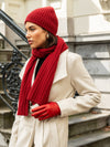 Napoli (red) - 100% cashmere ribbed scarf (unisex) - Fratelli Orsini - Luxury Cashmere Scarf - Handmade in Italy - 13