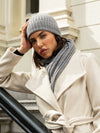 Napoli (light grey) - 100% cashmere ribbed scarf (unisex) - Fratelli Orsini - Luxury Cashmere Scarf - Handmade in Italy - 13