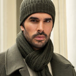 Milano (dark green) - 100% cashmere ribbed beanie (unisex)- Fratelli Orsini - Luxury Beanie - Handmade in Italy - 7