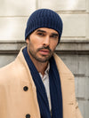 Milano (navy blue) - 100% cashmere ribbed beanie (unisex)- Fratelli Orsini - Luxury Beanie - Handmade in Italy -    7