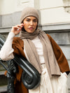 Napoli (brown) - 100% cashmere ribbed scarf (unisex) - Fratelli Orsini - Luxury Cashmere Scarf - Handmade in Italy - 15