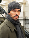 Napoli (dark grey) - 100% cashmere ribbed scarf (unisex) - Fratelli Orsini - Luxury Cashmere Scarf - Handmade in Italy - 15