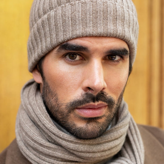Milano (brown) - 100% cashmere ribbed beanie (unisex)- Fratelli Orsini - Luxury Beanie - Handmade in Italy - 14
